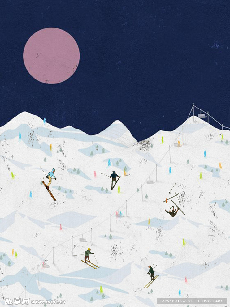 雪景 滑雪 雪山
