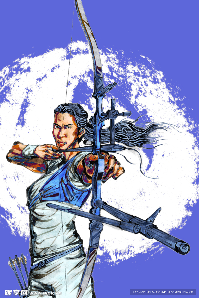 射箭插画