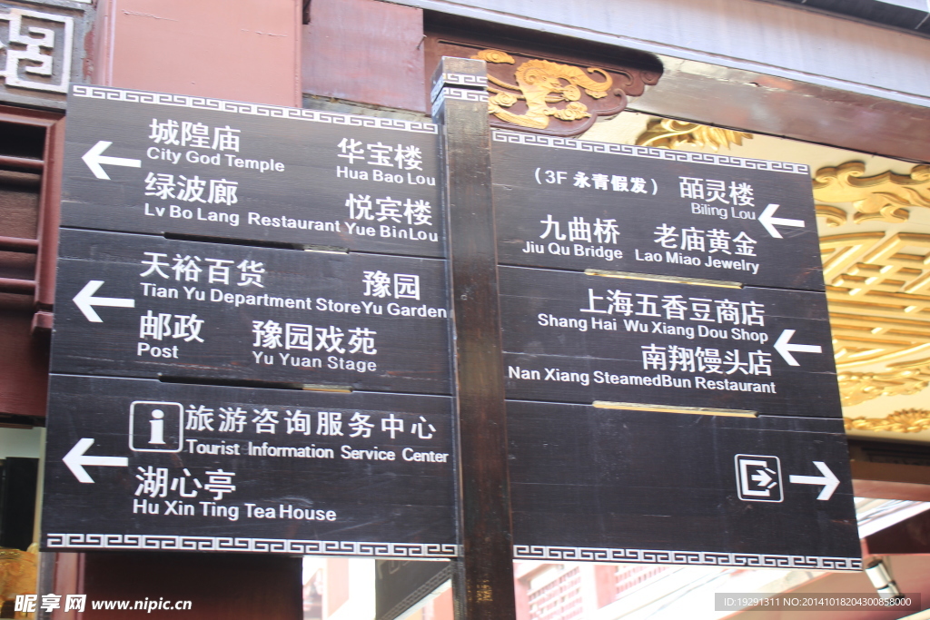 步行街指路路牌