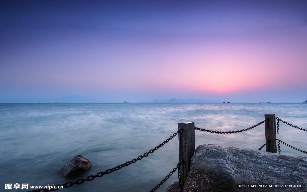 唯美海边夕阳