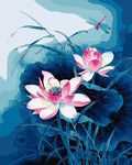 寒塘冷荷 数字油画