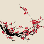 水墨矢量梅花
