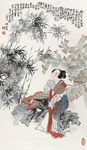 蕉荫仕女