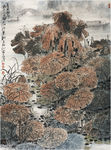 暮阳秋荷图