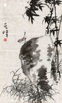 竹石小鸟