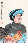 抱鸡图