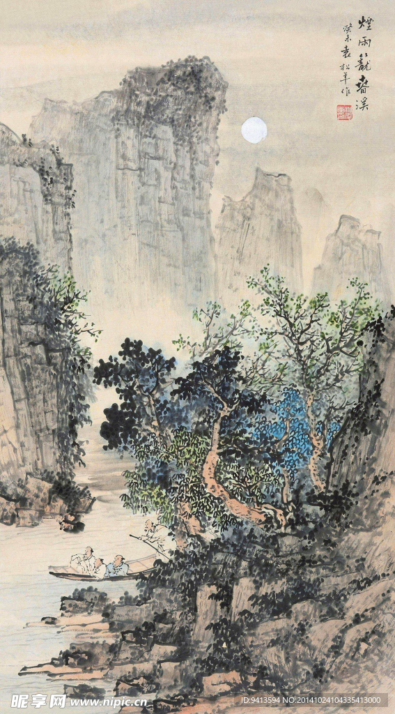 烟雨笼春溪