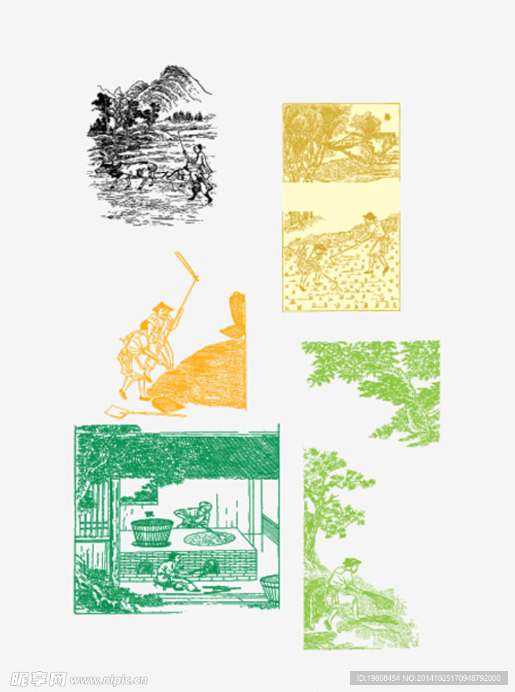 线条农作物矢量图