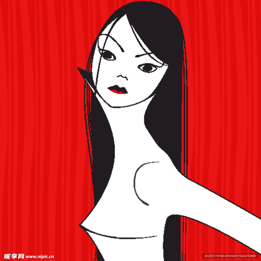 手绘少女