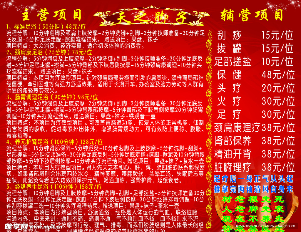 价格表