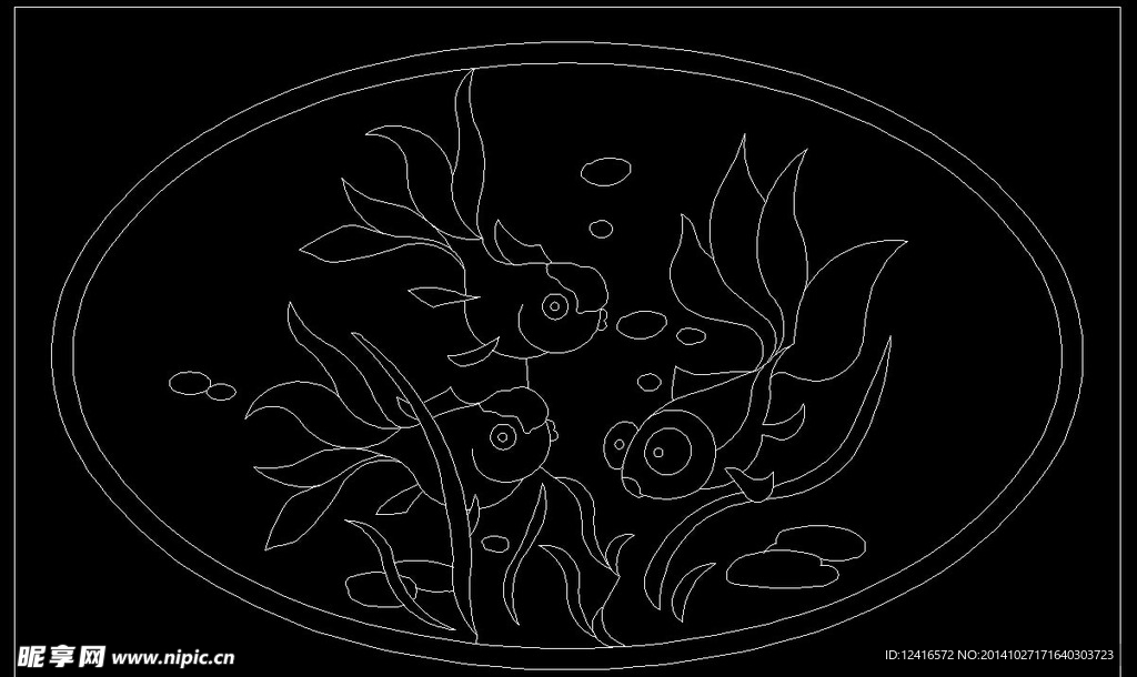 cad水刀拼花-金鱼