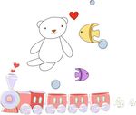 卡通火车 小熊