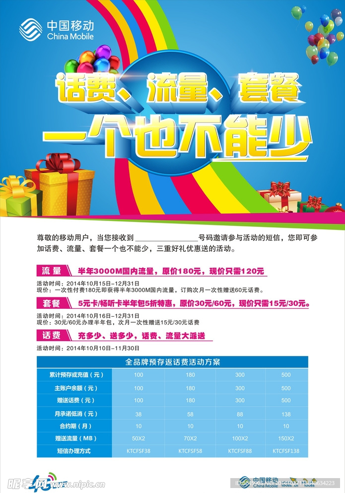 话费流量单页