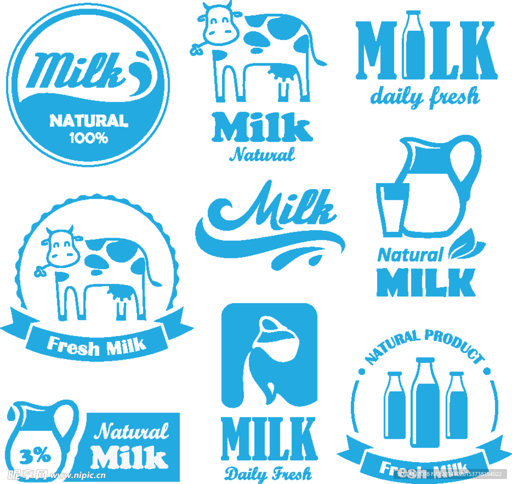 奶牛牛奶标签