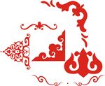 红色边角 矢量