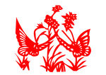 蝴蝶花朵剪影