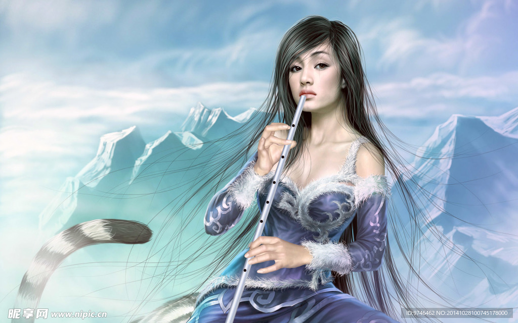 吹箫美女