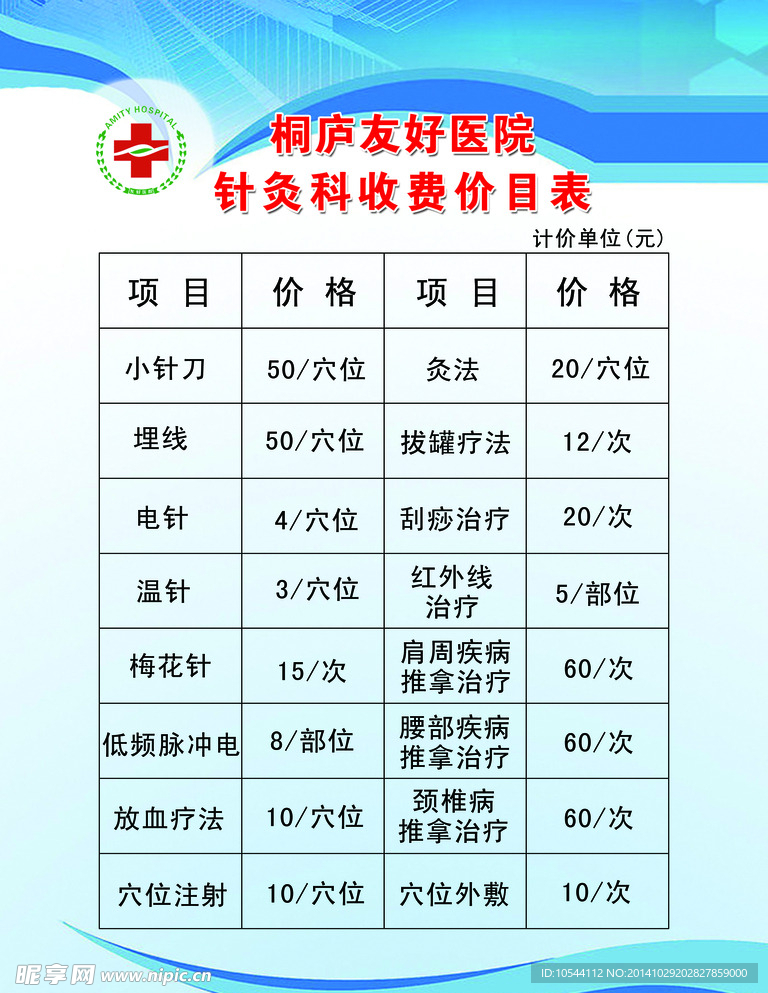 价格表