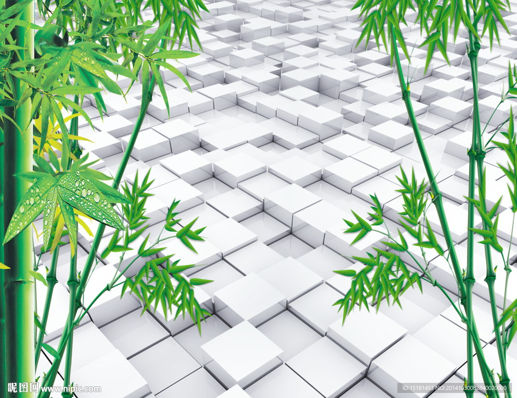 3d电视背景墙 竹子