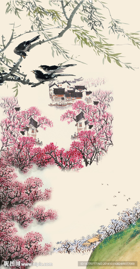 花鸟图国画图