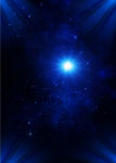 蓝色绚丽光星空海报背