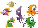 卡通海洋生物