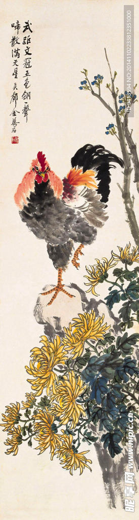 秋菊雄鸡