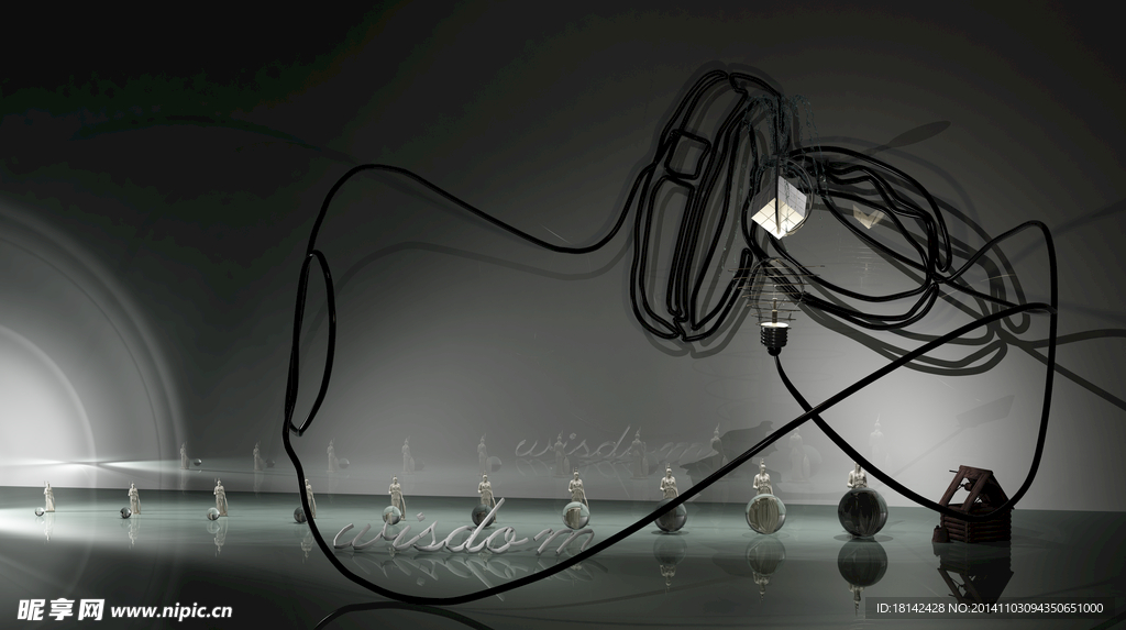 艺术电线灯泡桌面