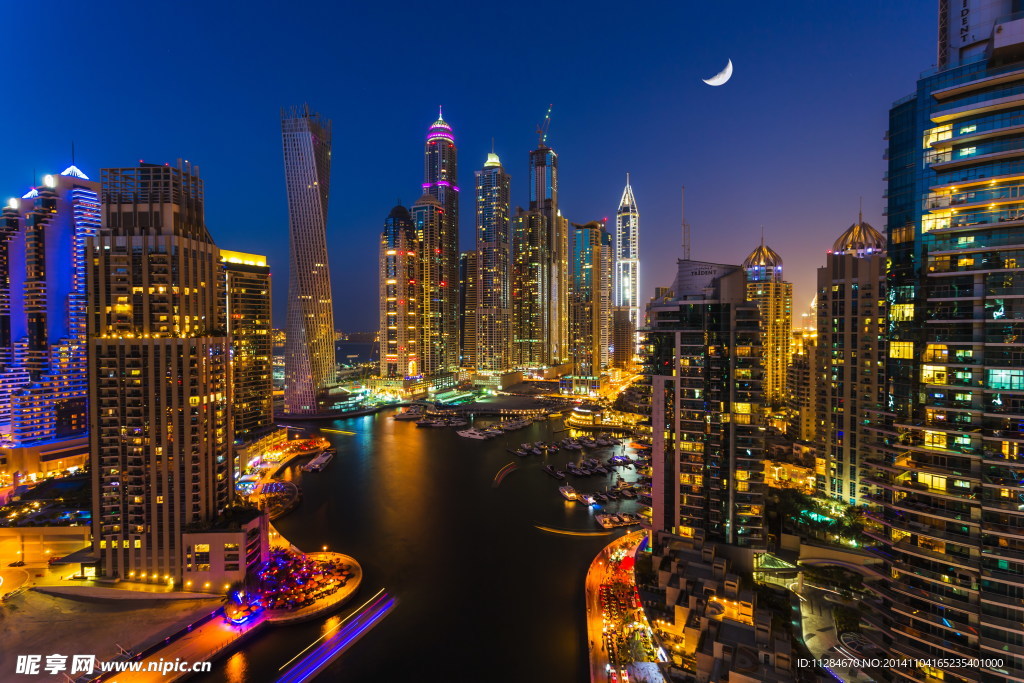 迪拜都市夜景