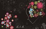 插画女人花 花卉