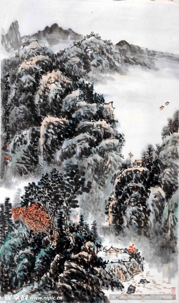 风景水墨画