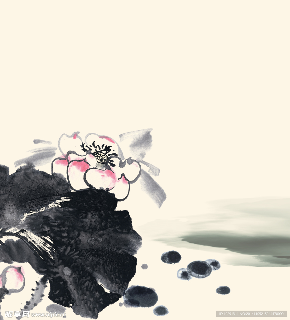 花卉水墨画