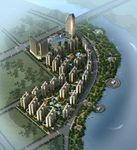 小区鸟瞰效果图PSD源