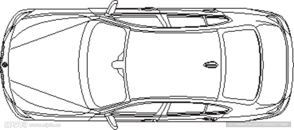 宝马 轿车 顶视图 线