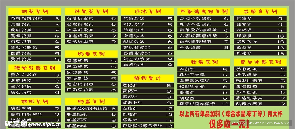 菜单灯箱片
