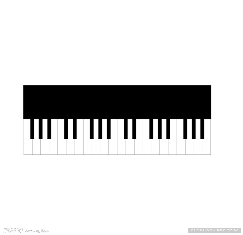 钢琴键盘AI失量