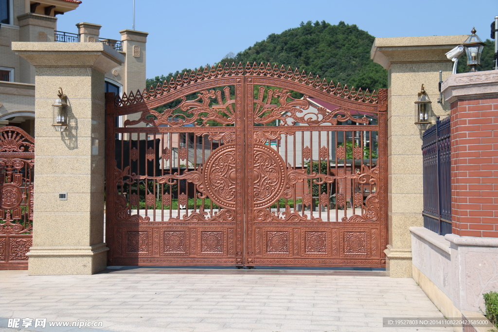 铝门 铁门 大门 纹路 