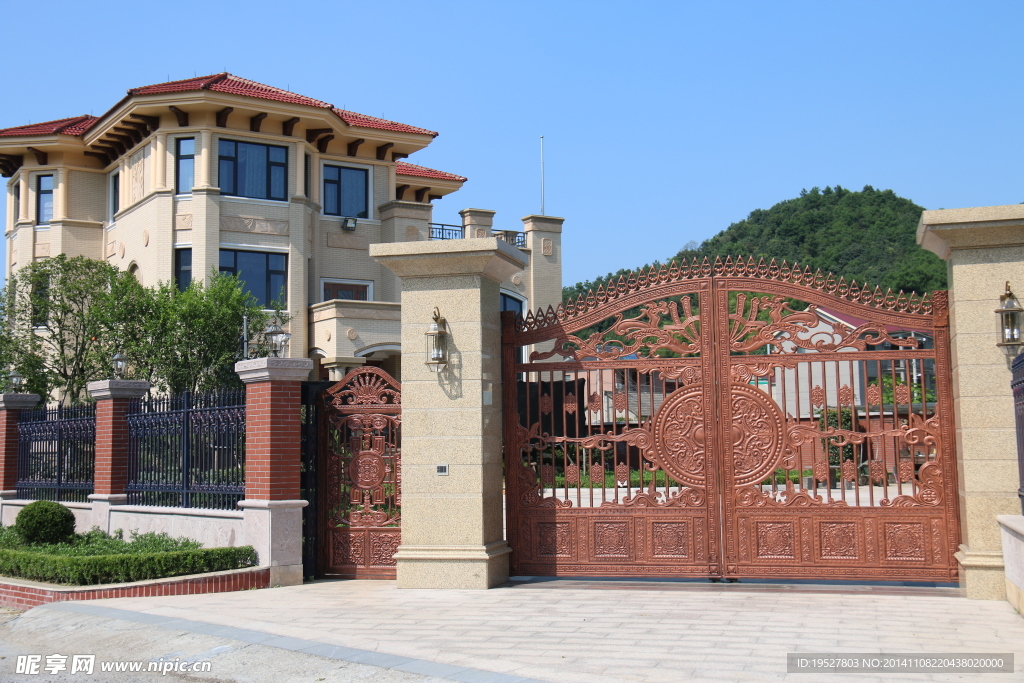 铝门 铁门 大门 纹路 