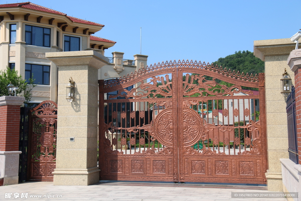 铝门 铁门 大门 纹路 