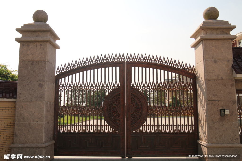 铝门 铁门 大门 纹路 