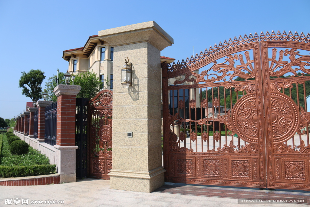 铝门 铁门 大门 纹路 