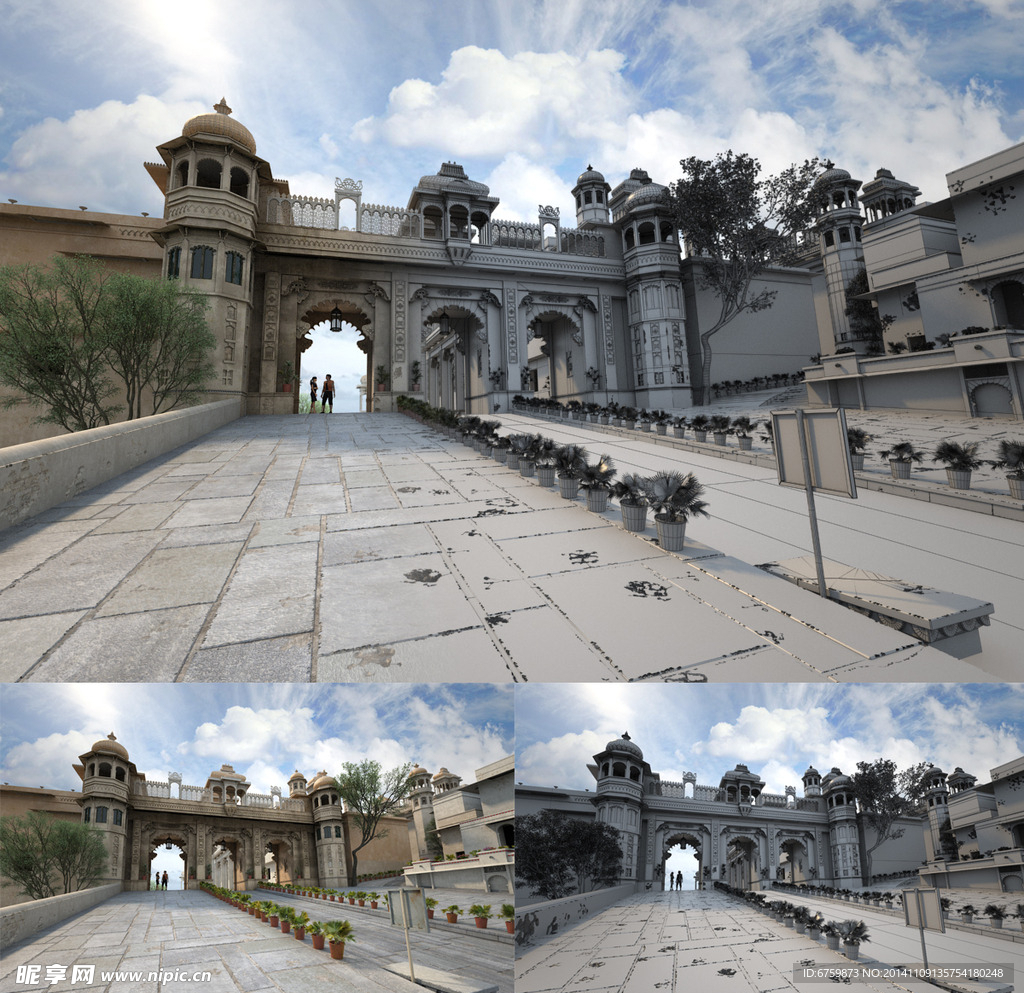 高精度沙特风3D模型VR
