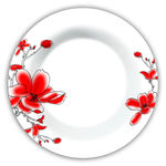 餐具花纹 时尚红花