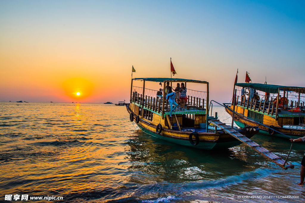 唯美海边夕阳