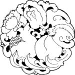 古代配饰 坠饰 线描