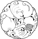 古代配饰 坠饰 线描