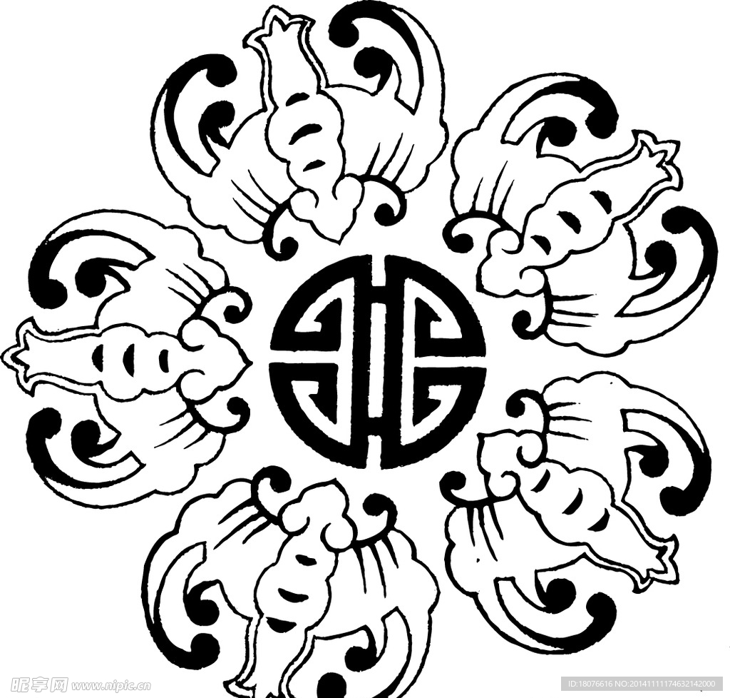 中国结 坠饰 线描 传