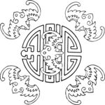古代窗花 雕花 线描