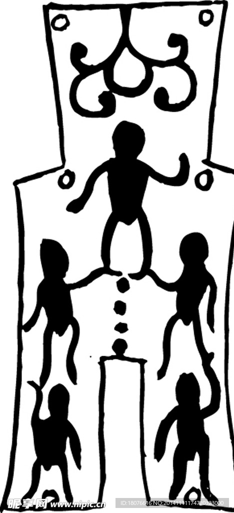 古代钱币  线描 传统
