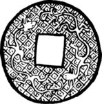 铜钱 线描 传统图案 